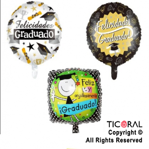 SET DE GLOBOS METALIZADOS EGRESADOS 18